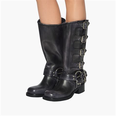 miu miu black biker boots|Biker Boots For Women .